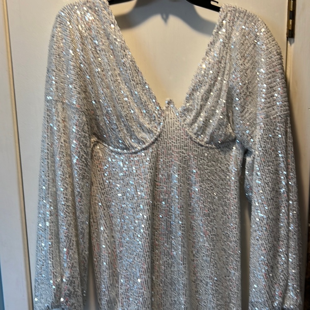 Silver Sequin Dress